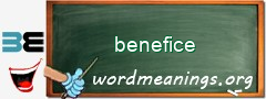 WordMeaning blackboard for benefice